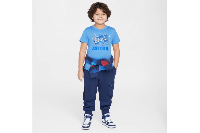 Nike Music Boxy Pals Παιδικό Κοντομάνικο T-Shirt Σιέλ, Μπλε, Λευκό