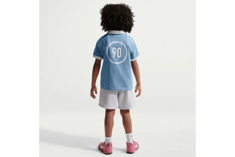 Nike Sportswear Goal Mode French Terry Παιδικό Σετ Κοντομάνικη Μπλούζα - Σορτς Σιέλ, Γκρι Ανοιχτό, Λευκό