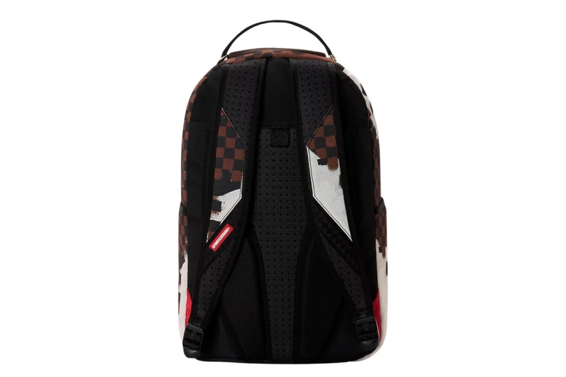 Sprayground Sharks In Paris Cotton Canvas Painted Dlxsv Backpack Καφέ, Κόκκινο, Λευκό, Μαύρο
