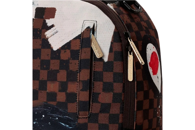 Sprayground Sharks In Paris Cotton Canvas Painted Dlxsv Backpack Καφέ, Κόκκινο, Λευκό, Μαύρο