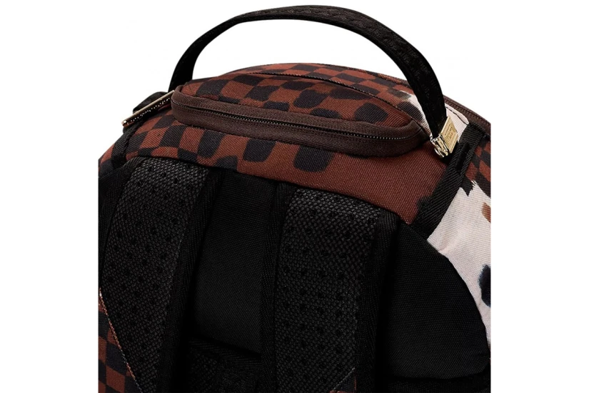 Sprayground Sharks In Paris Cotton Canvas Painted Dlxsv Backpack Καφέ, Κόκκινο, Λευκό, Μαύρο