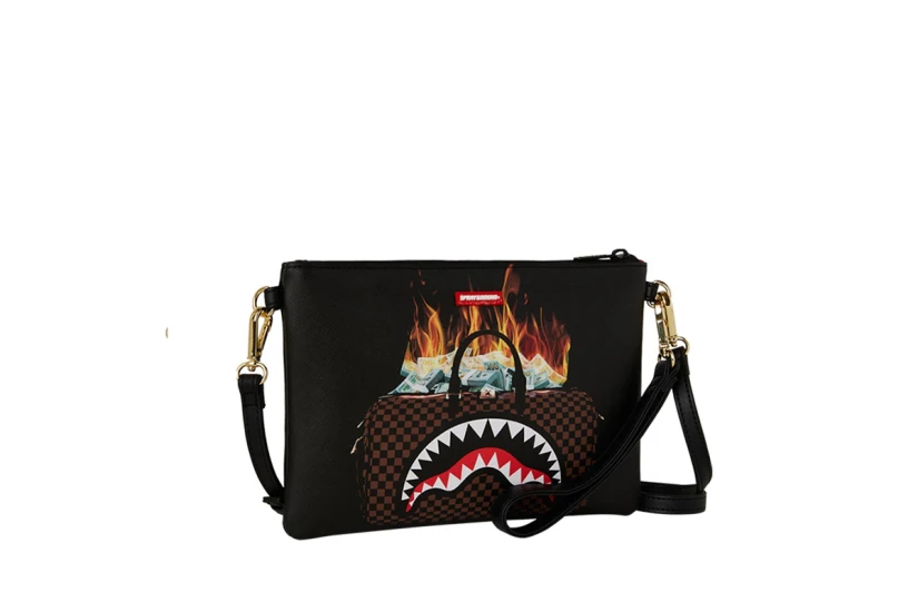 Sprayground Duffle On Fire Τσαντάκι Χιαστί - Ώμου Μαύρο