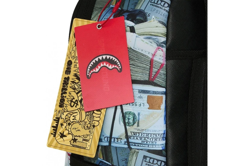 Sprayground Cream Check Full Of Cash Dlxsv Backpack (910B8548NSZ)