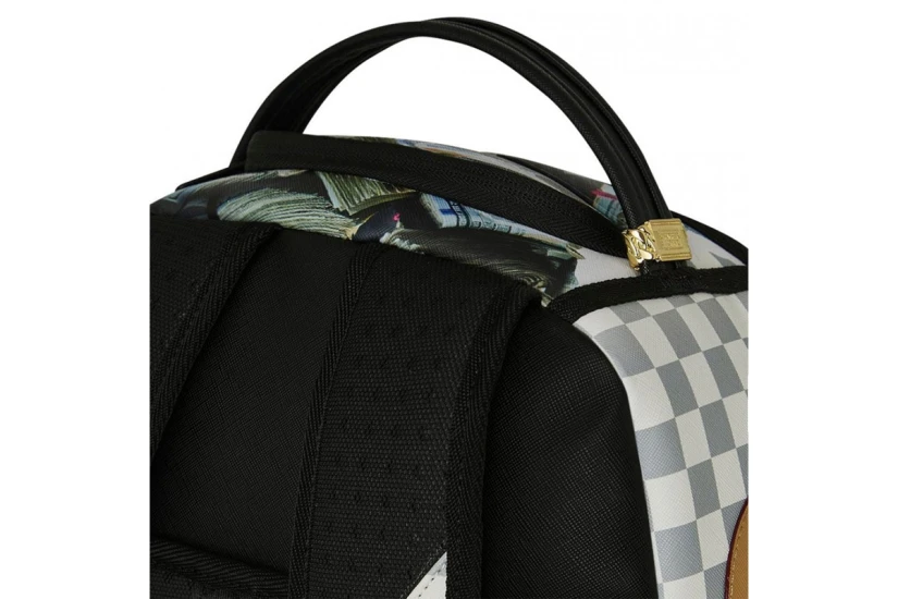 Sprayground Cream Check Full Of Cash Dlxsv Backpack (910B8548NSZ)