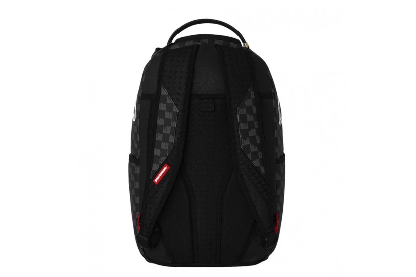 Sprayground Black And White Drip Check Shark Dlxsv Backpack (910B8553NSZ)