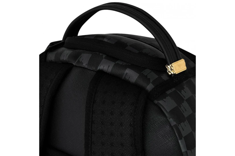 Sprayground Black And White Drip Check Shark Dlxsv Backpack (910B8553NSZ)