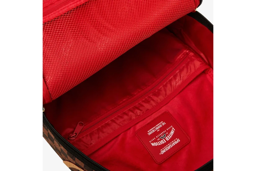 Sprayground Embossed Check Brown Dlxsv Backpack (910B8592NSZ)