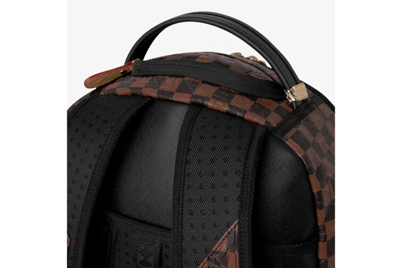 Sprayground Embossed Check Brown Dlxsv Backpack (910B8592NSZ)