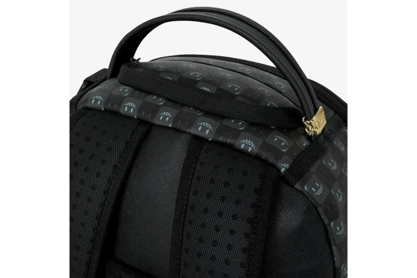 Sprayground Sharks In Paris Wtf Bubbly Black Check Backpack Μαύρο, Γκρι Σκούρο, Λευκό, Κόκκινο