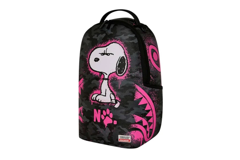 Sprayground Peanuts Snoopy Pink Stencil Dlxsv Backpack Μαύρο, Γκρι, Λευκό, Ρόζ Φλουο