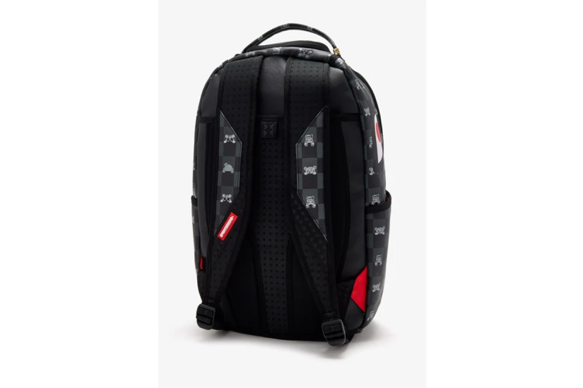 Sprayground Gray Peeking Character Check Dlxsv Backpack Γκρι Σκούρο, Μαύρο, Κόκκινο, Λευκό