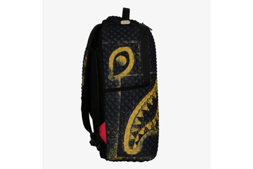 Sprayground Pyramid Stencil Shark Backpack Μαύρο, Κίτρινο