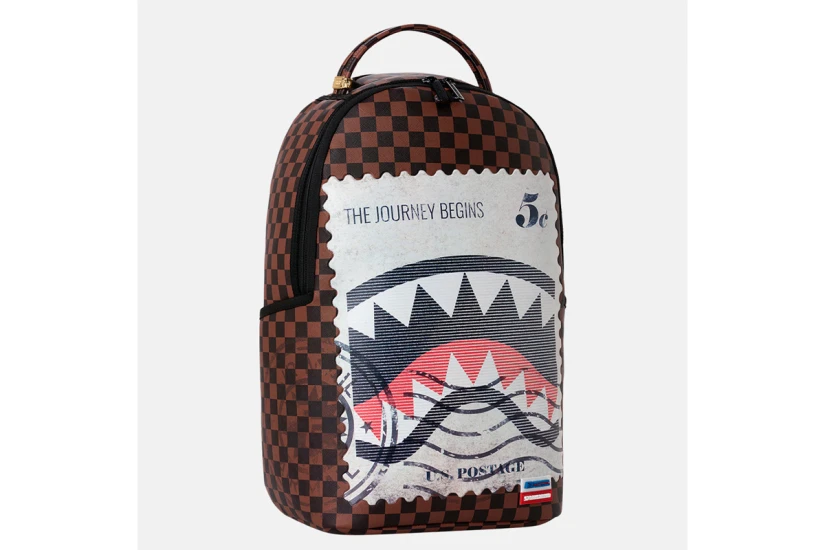 Sprayground Usps Shark Stamp Dlxsv Backpack Μαύρο, Γκρι Σκούρο, Μπλε, Πορτοκαλί