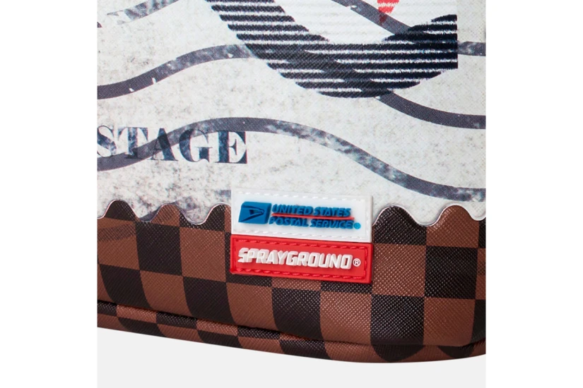 Sprayground Usps Shark Stamp Dlxsv Backpack Μαύρο, Γκρι Σκούρο, Μπλε, Πορτοκαλί