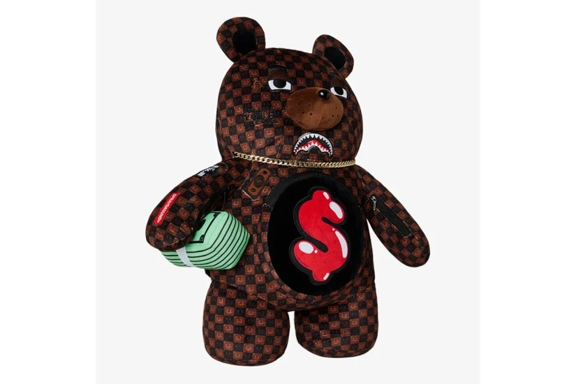 Sprayground Sharks In Paris WTF Bubble Check Moneybear Backpack Καφέ, Διάφορα Χρώματα