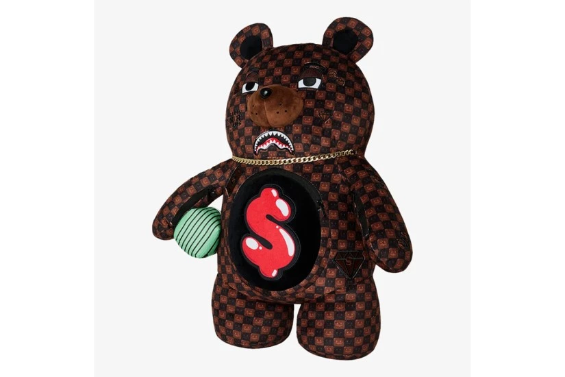 Sprayground Sharks In Paris WTF Bubble Check Moneybear Backpack Καφέ, Διάφορα Χρώματα