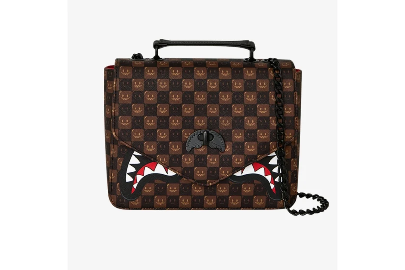 Sprayground Sharks In Paris WTF Bubble Check Τσάντα Ώμου - Χειρός Καφέ, Μαύρη, Λευκή, Κόκκινη
