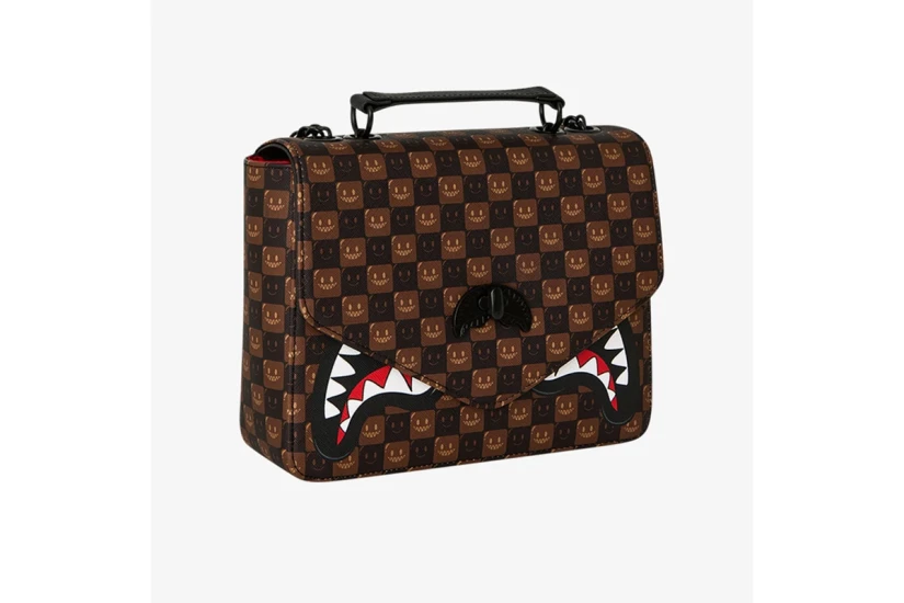 Sprayground Sharks In Paris WTF Bubble Check Τσάντα Ώμου - Χειρός Καφέ, Μαύρη, Λευκή, Κόκκινη
