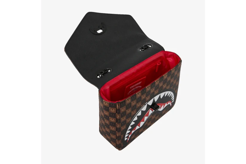 Sprayground Sharks In Paris WTF Bubble Check Τσάντα Ώμου - Χειρός Καφέ, Μαύρη, Λευκή, Κόκκινη