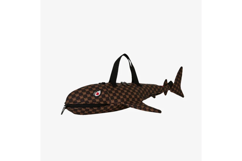 Sprayground Sharks In Paris WTF Bubble Check Shark Τσάντα Ώμου-Χειρός Μαύρη, Καφέ, Κόκκινη, Λευκή