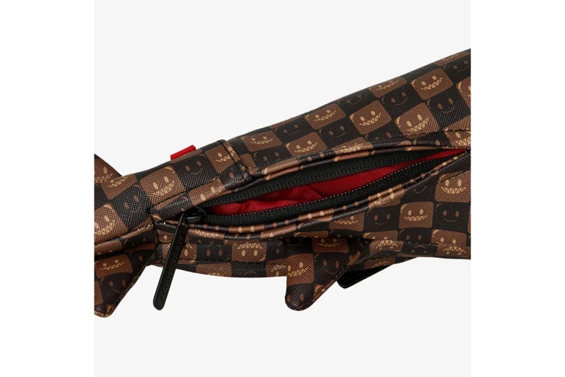 Sprayground Sharks In Paris WTF Bubble Check Shark Τσάντα Ώμου-Χειρός Μαύρη, Καφέ, Κόκκινη, Λευκή