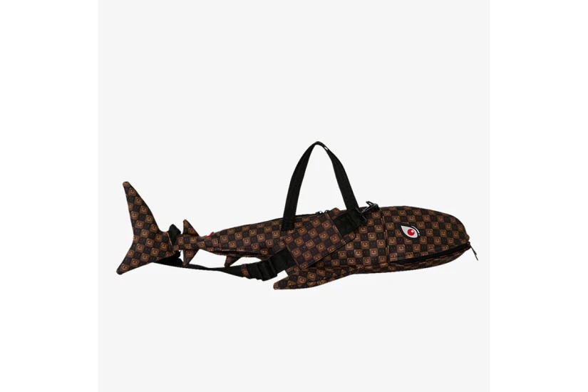 Sprayground Sharks In Paris WTF Bubble Check Shark Τσάντα Ώμου-Χειρός Μαύρη, Καφέ, Κόκκινη, Λευκή