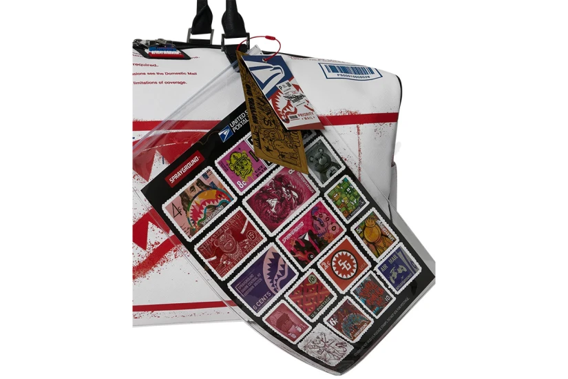 Sprayground Usps Shipping Box Duffle Τσάντα Ώμου - Χειρός Λευκό, Κόκκινο, Μπλε, Μαύρο