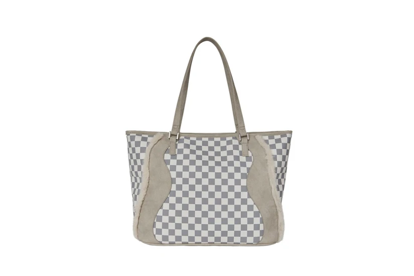 Sprayground Fur Baby Tortuga Γυναικεία Τσάντα Tote Λευκή, Γκρι