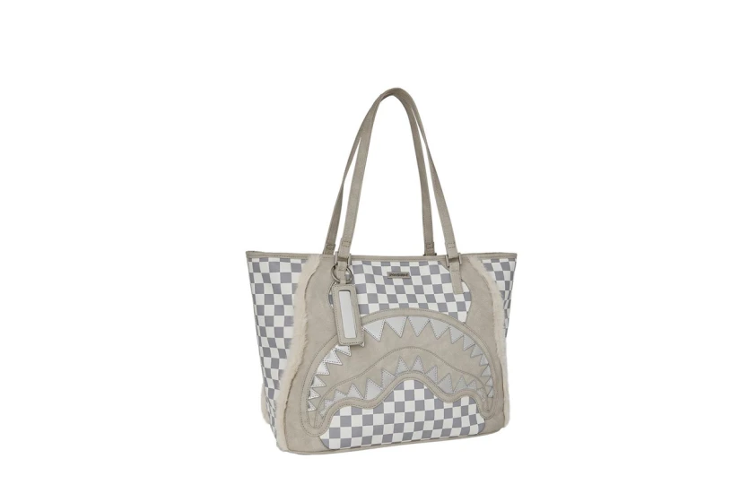 Sprayground Fur Baby Tortuga Γυναικεία Τσάντα Tote Λευκή, Γκρι