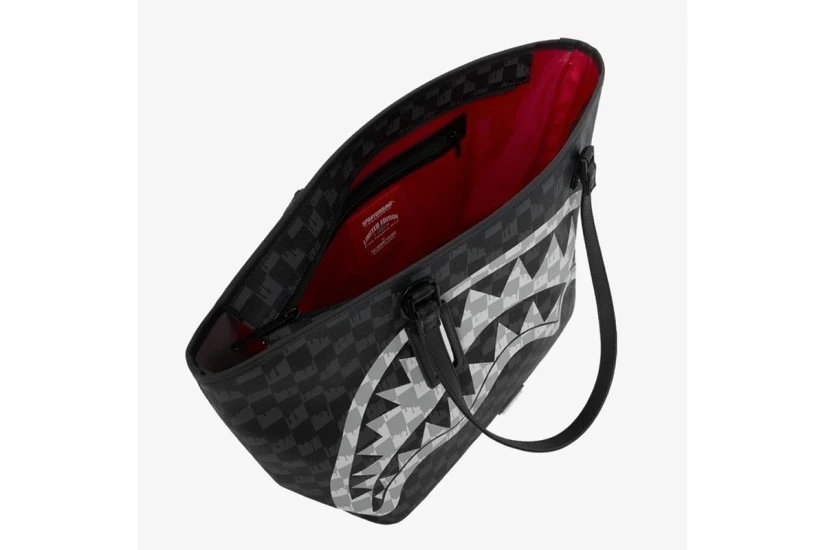 Sprayground Black And White Drip Check Shark Τσάντα Tote (910T9346NSZ)