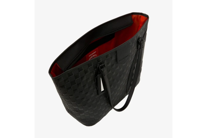 Sprayground Raised Check Γυναικεία Τσάντα Tote Μαύρη