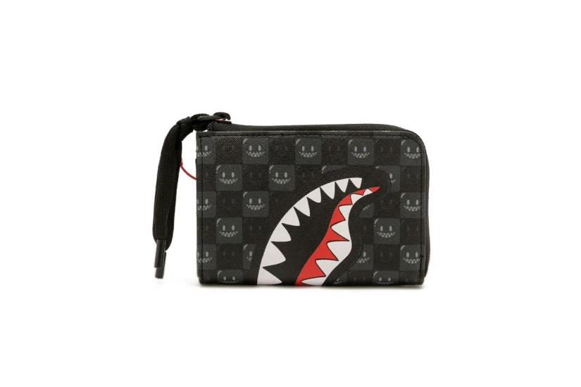 Sprayground Sharks In Paris WTF Bubble Check Πορτοφόλι Ανθρακί, Μαύρο, Λευκό, Κόκκινο