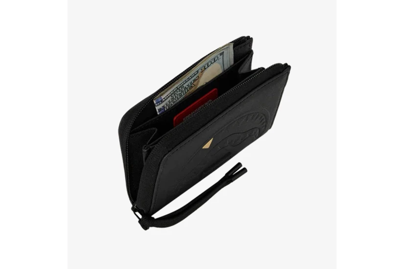 Sprayground Blacked Out Embossed Gold Tooth Πορτοφόλι Μαύρο