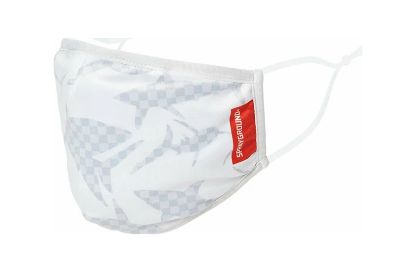 Sprayground White Shark Camo Check Face Mask (910Z361NSZ)