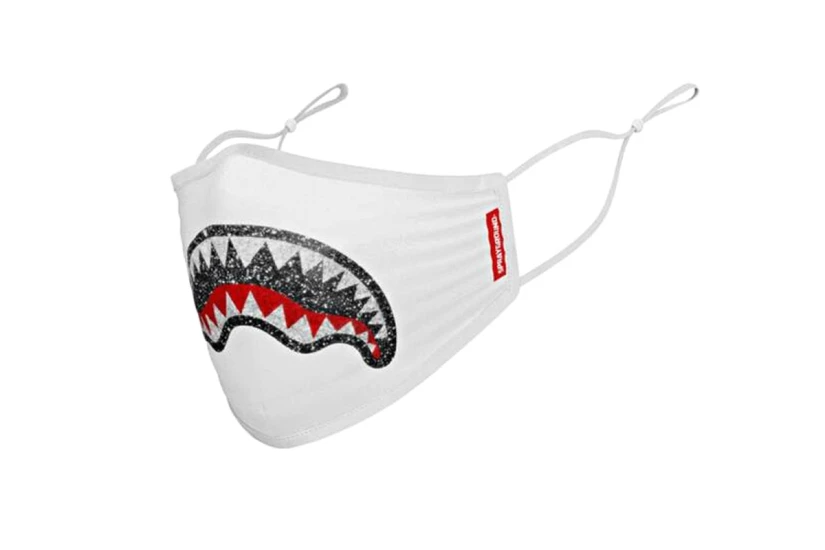 Sprayground White Trinity Crystal Shark Face Mask (910Z362NSZ)