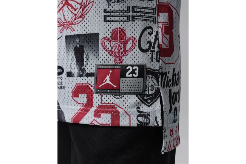 Jordan Printed 23 Jersey Παιδική Αμάνικη Μπλούζα Λευκή, Μαύρη, Κόκκινη