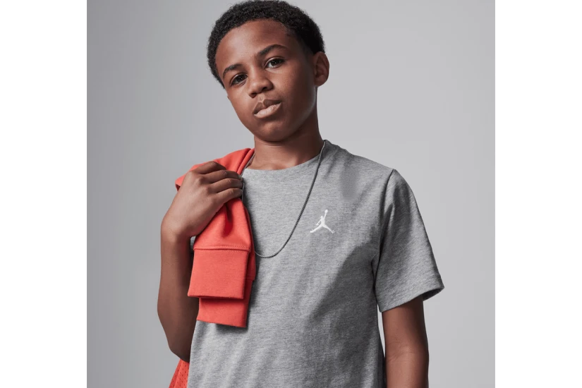 Jordan Jumpman Air Embroidered Παιδικό Κοντομάνικο T-Shirt Γκρι