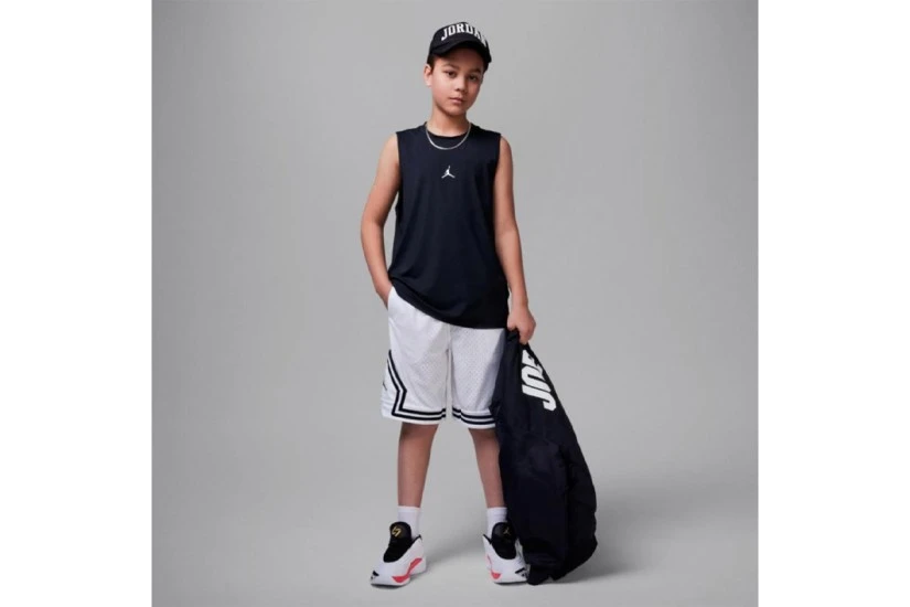 Jordan Sport Dri-Fit Diamond Παιδική Μπασκετική Βερμούδα Λευκή, Μαύρη
