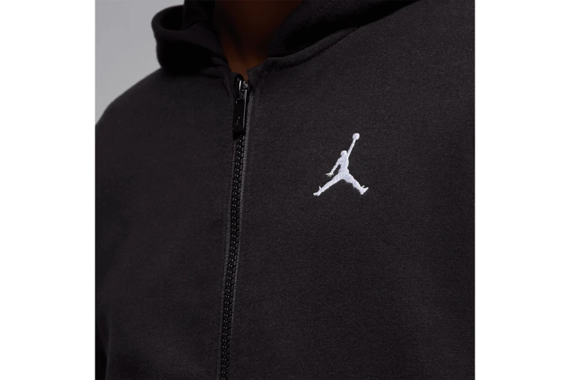 Jordan Brooklyn Fleece Παιδική Βαμβακερή Ζακέτα με Κουκούλα Μαύρη