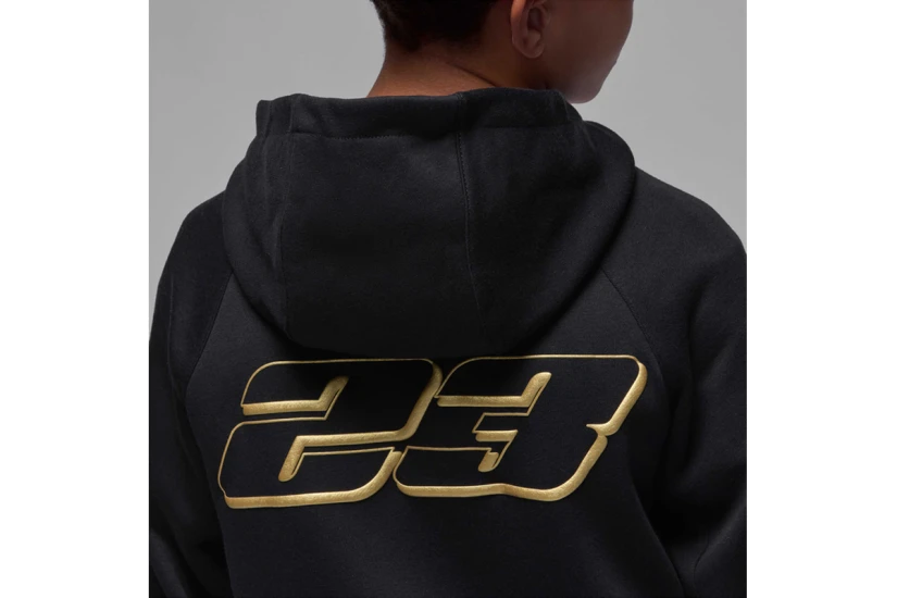 Jordan Mountainside Fleece Παιδικό Φούτερ με Κουκούλα Μαύρο, Χρυσό