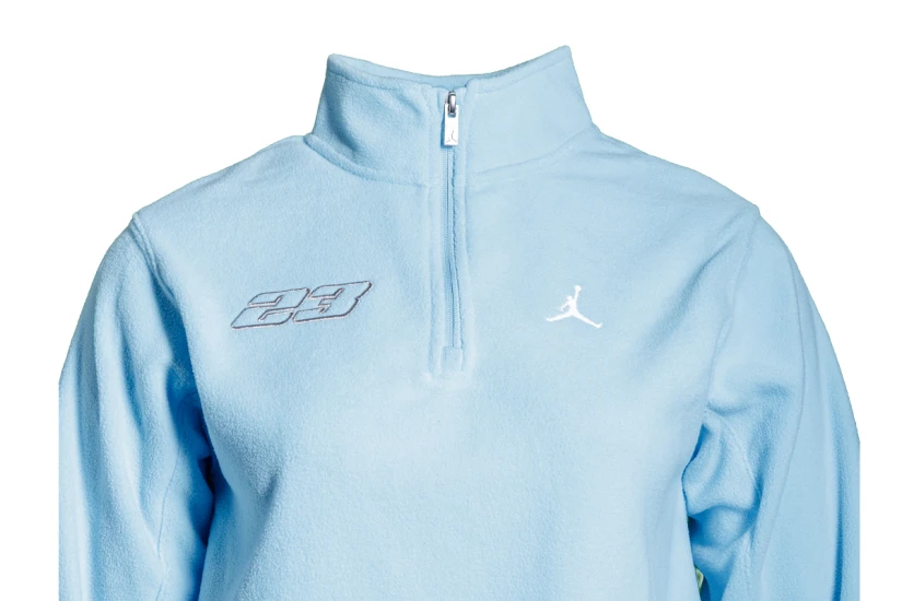 Jordan Brooklyn Παιδική Μακρυμάνικη Μπλούζα Fleece με Φερμουάρ Γαλάζια