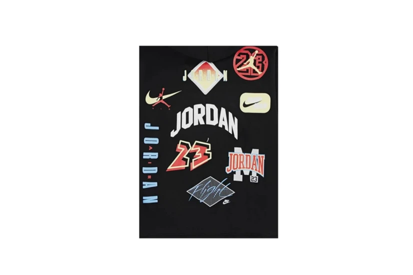 Jordan Dynasty Patch Fleece Παιδικό Φούτερ με Κουκούλα Μαύρο