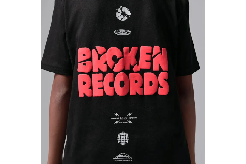Jordan Broken Records Παιδικό Κοντομάνικο T-Shirt Μαύρο, Λευκό, Κόκκινο