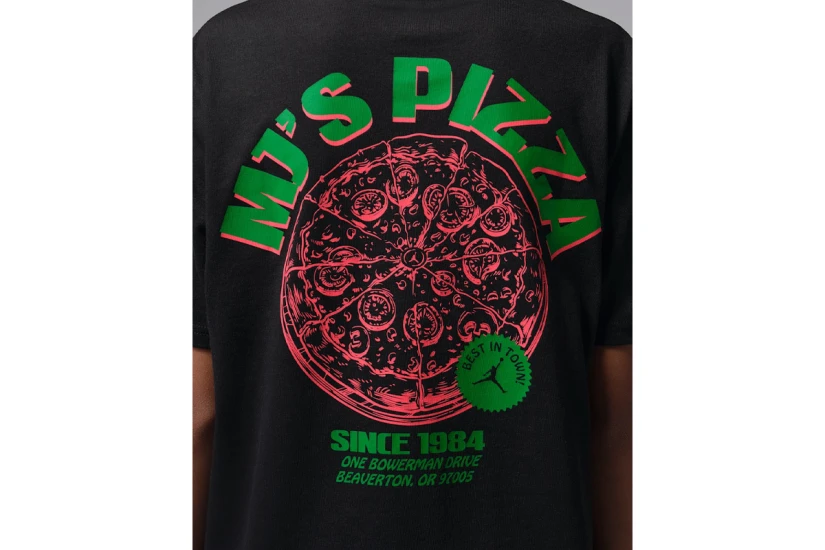 Jordan MJ'S Pizza Παιδικό Κοντομάνικο T-Shirt Μαύρο, Πράσινο, Ροζ Φλούο