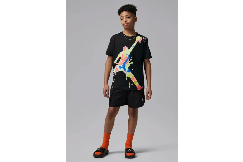 Jordan Super Splash Paint Spill Jumpman Παιδικό Κοντομάνικο T-Shirt Μαύρο