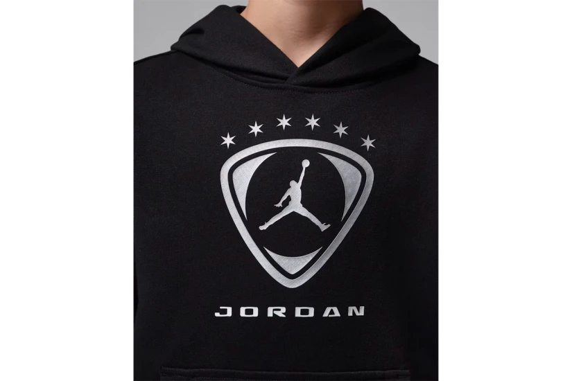 Jordan Football Club Παιδικό Φούτερ με Κουκούλα Μαύρο, Ασημί