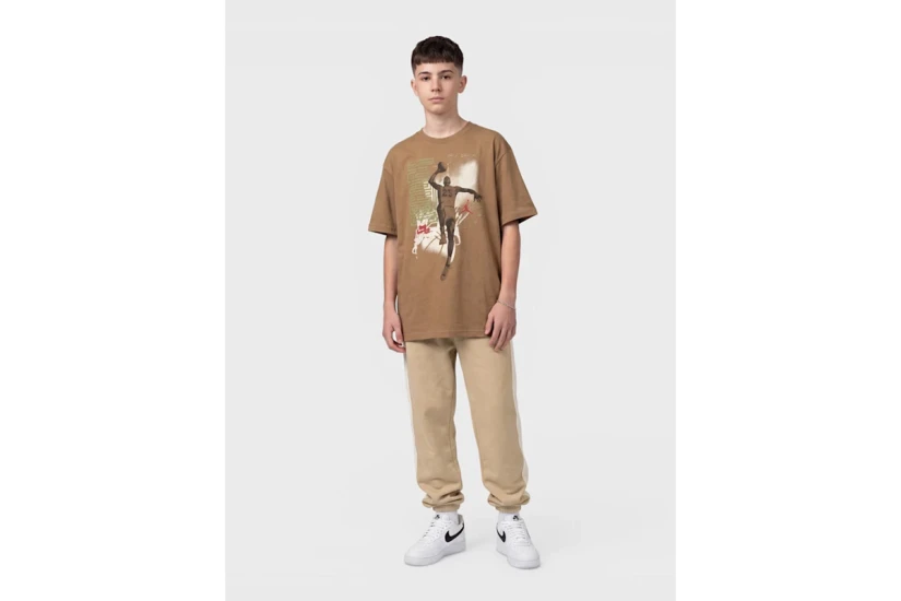 Jordan Brooklyn Fleece Παιδικό Παντελόνι Φόρμας Μπεζ, Λευκό