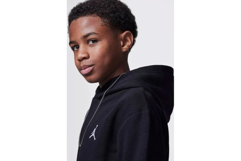 Jordan Brooklyn Fleece Παιδικό Φούτερ με Κουκούλα Μαύρο
