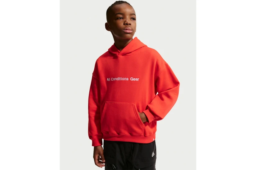 Nike Acg Chippie Παιδικό Φούτερ με Κουκούλα Κόκκινο, Μαύρο, Λευκό
