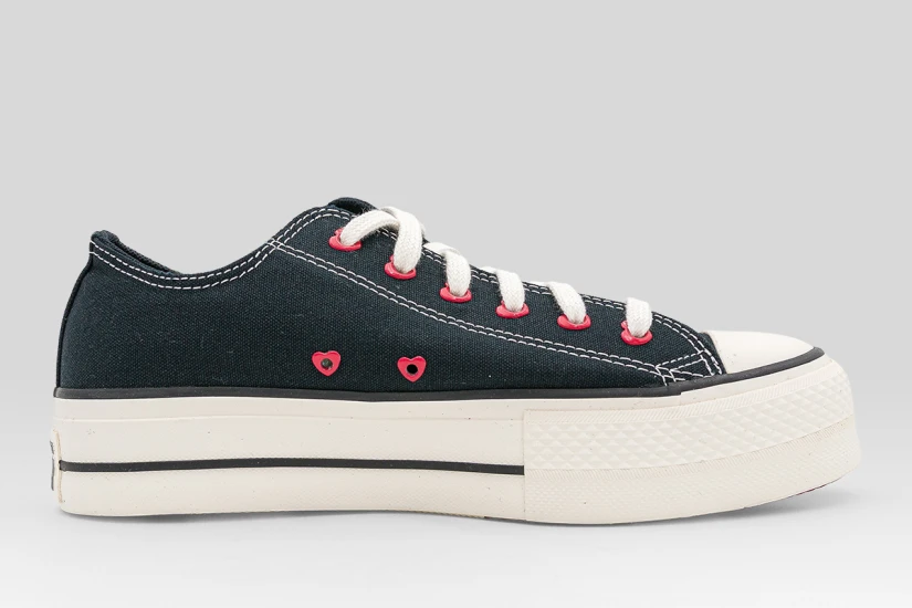 Converse Chuck Taylor All Star Lift Platform Hearts Sneakers Μαύρα, Κόκκινα, Λευκά